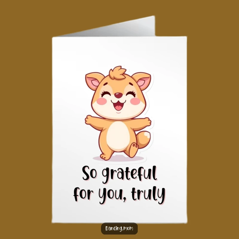 Free Printable Thank You Card: Playful Animal Tap Funny Downloadable Gift