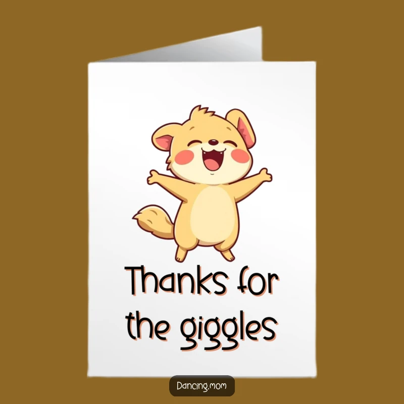 Free Printable Laughing Kawaii Animal Card - Funny Downloadable Thank You Gift