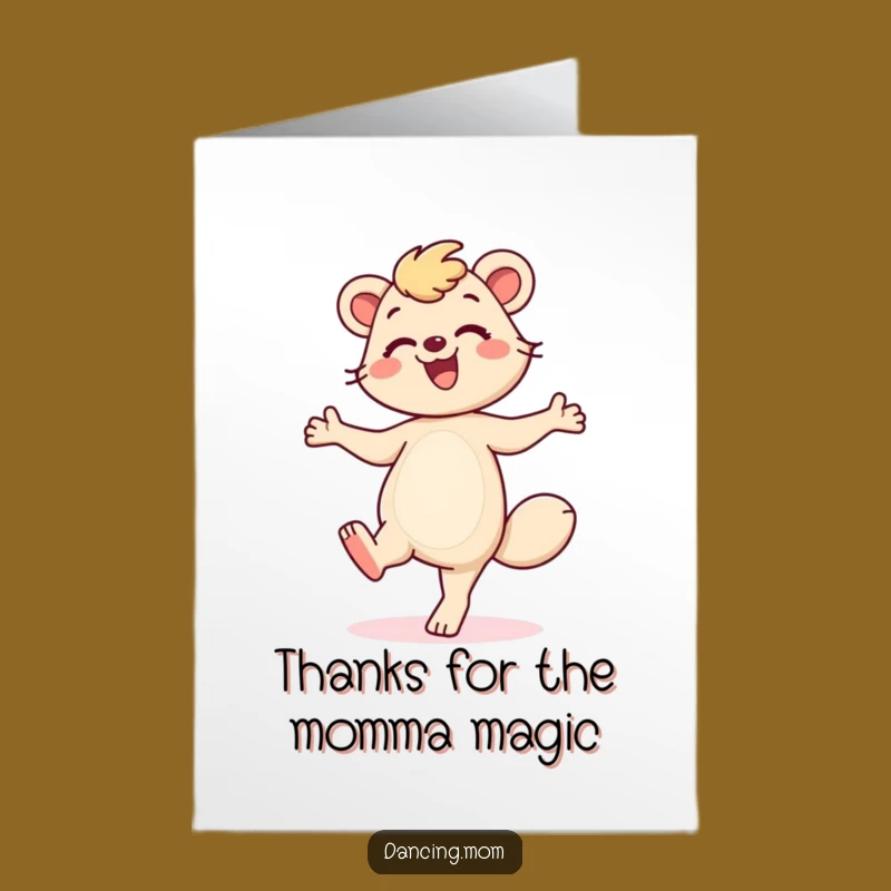 Free Printable Thank You Card: Dancing Mom Animal, Funny Downloadable Gift