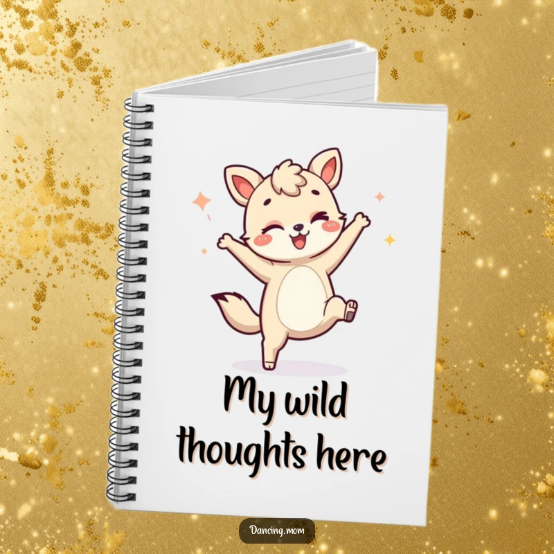Funny notebook with a winking animal doing a cartwheel, perfect for jotting down funny thoughts or brilliant ideas.