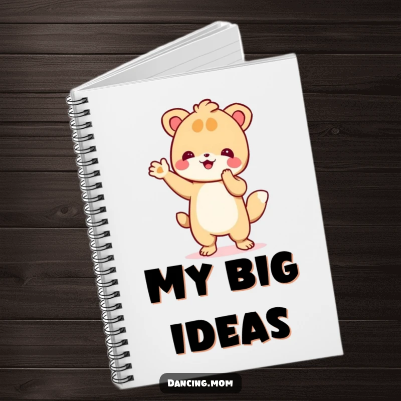 Funny notebook with an animal enthusiastically clapping its paws, perfect for jotting down cheering thoughts and ideas.