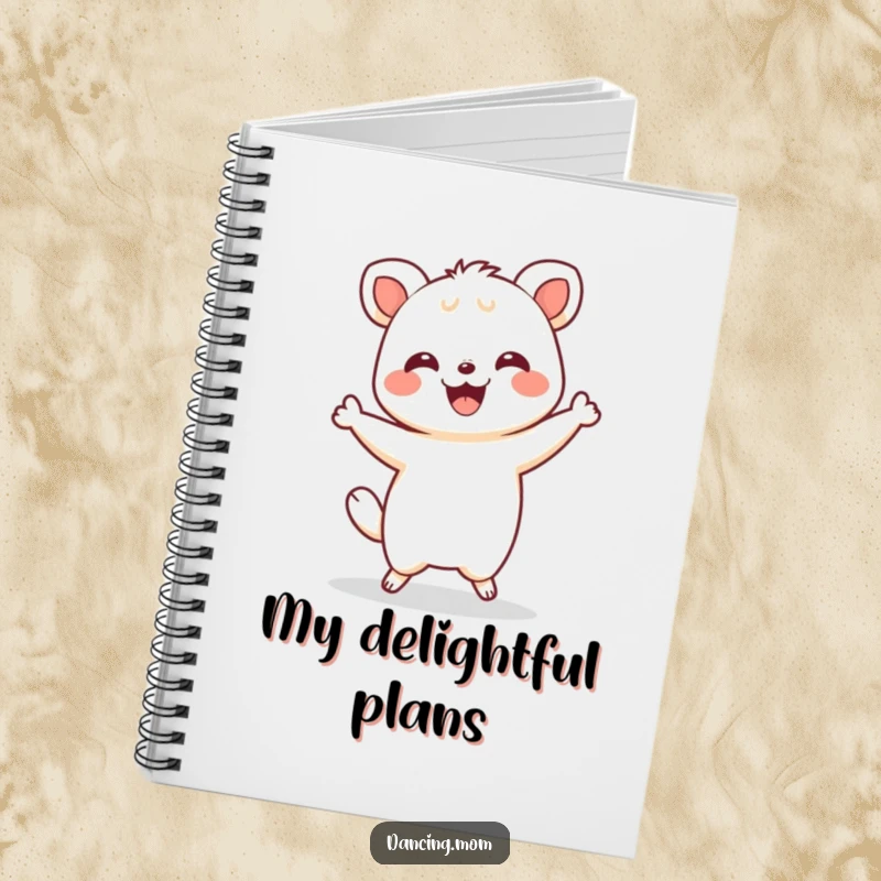 Funny Kawaii Shimmy Notebook: A Kawaii animal does a happy shimmy with a delighted grin, perfect for jotting down happy thoughts.