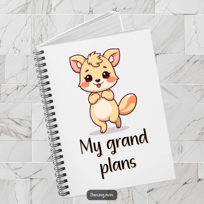 Funny notebook with an animal performing a graceful bow with a flourish, perfect for jotting down elegant ideas.