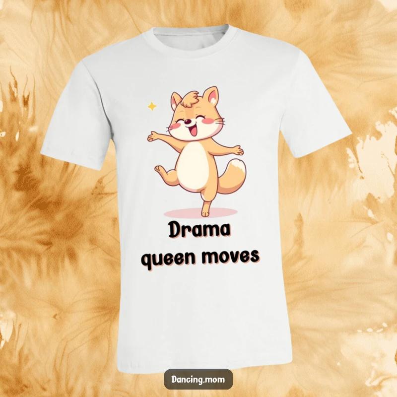 Funny Mom Dip T-Shirt: A dancing mom animal strikes a dramatic dip pose with flair, showcasing theatrical elegance and a passion for performance, great for moms.