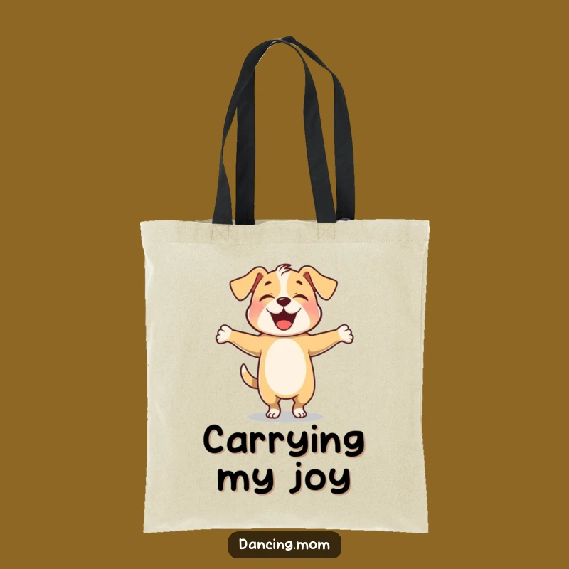Funny Dancing Dog Canvas Tote Bag - Joyful Expression Essential