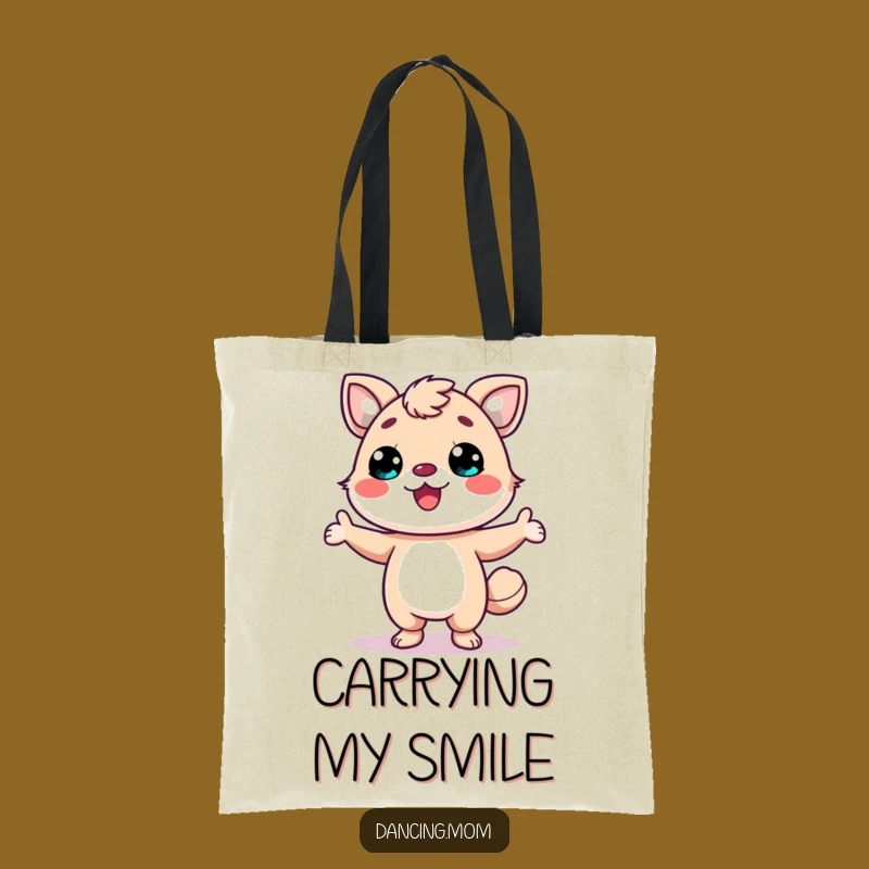 Funny Kawaii Animal Tote Bag - Big Smile Pose, Eco-Friendly Funny Gift