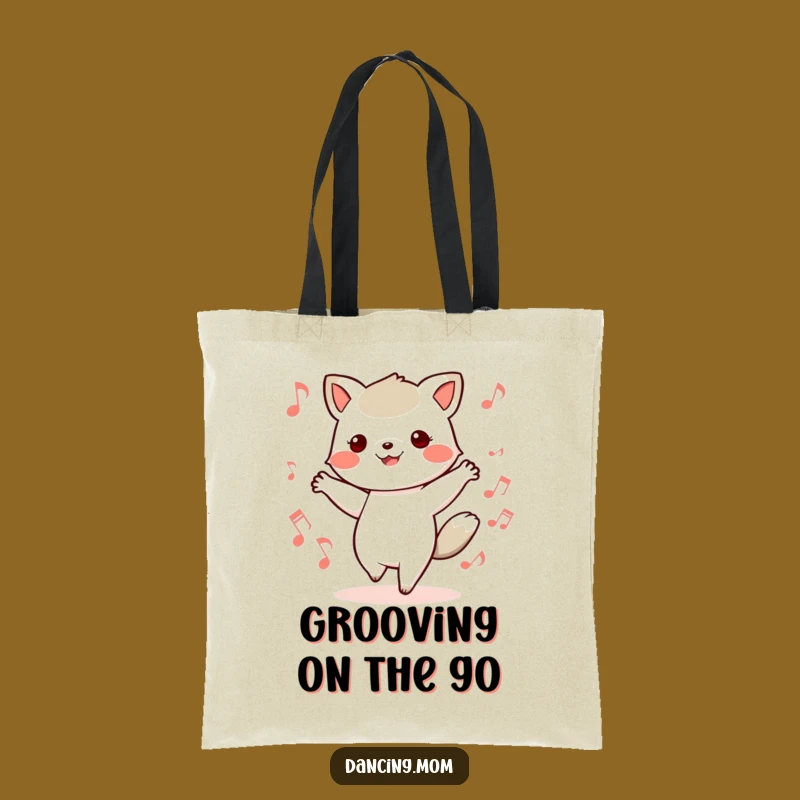 Funny Kawaii Animal Tote Bag - Musical Motion Design, Eco-Friendly Funny Gift
