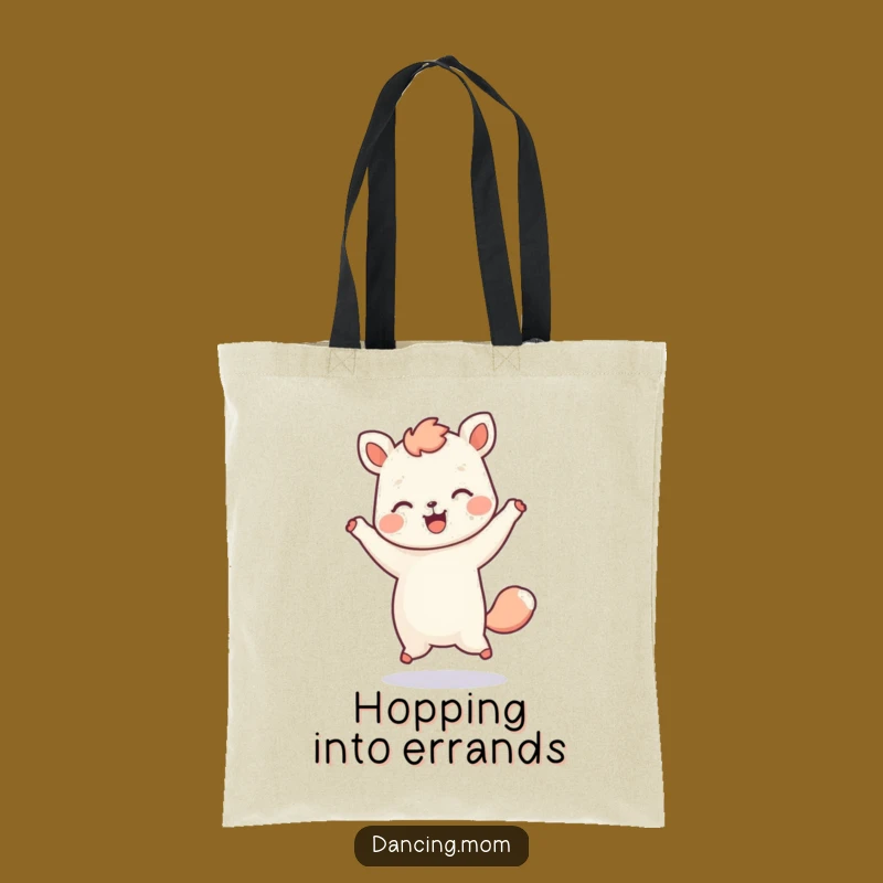 Funny Kawaii Animal Tote Bag - Playful Hop Design, Eco-Friendly Funny Gift